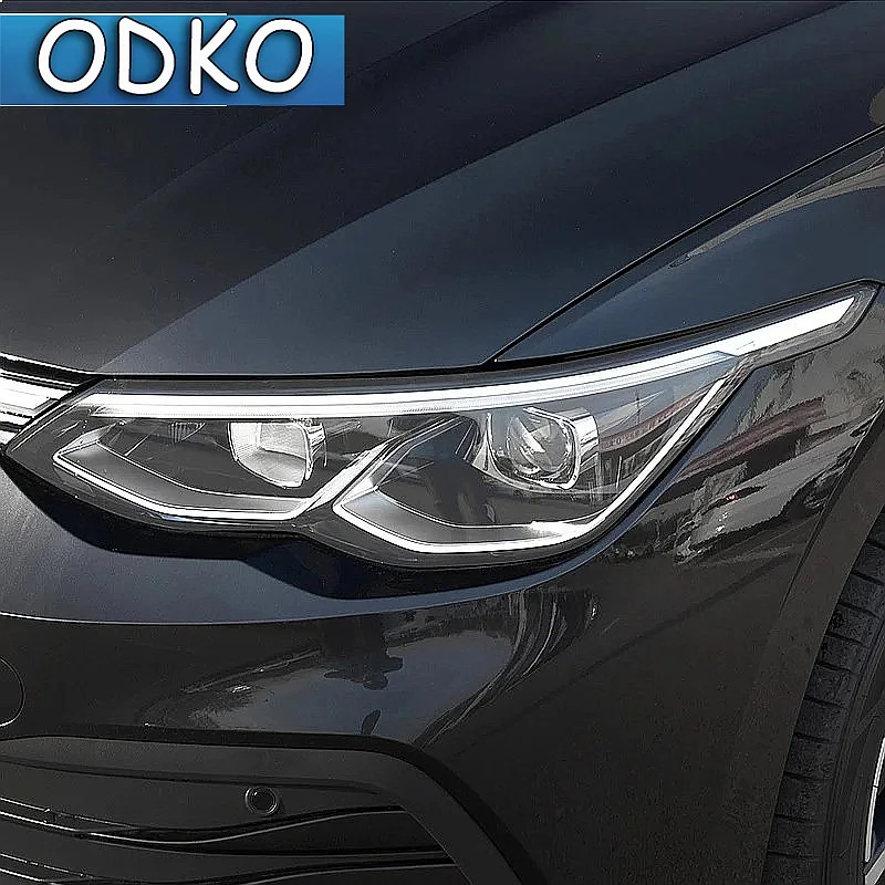 For Volkswagen VW Golf 8 MK8 R Line GTI 2020 2021 Car Headlight Tint Smoked Black Protective Film Transparent TPU Sticker