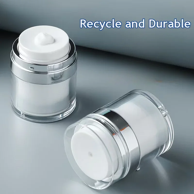 15/30/50 ml Cosmetica Lege Airless Pomppot Hervulbare Acryl Crème Vacuümfles Draagbare Grootte Container van Make-up voor Lotion