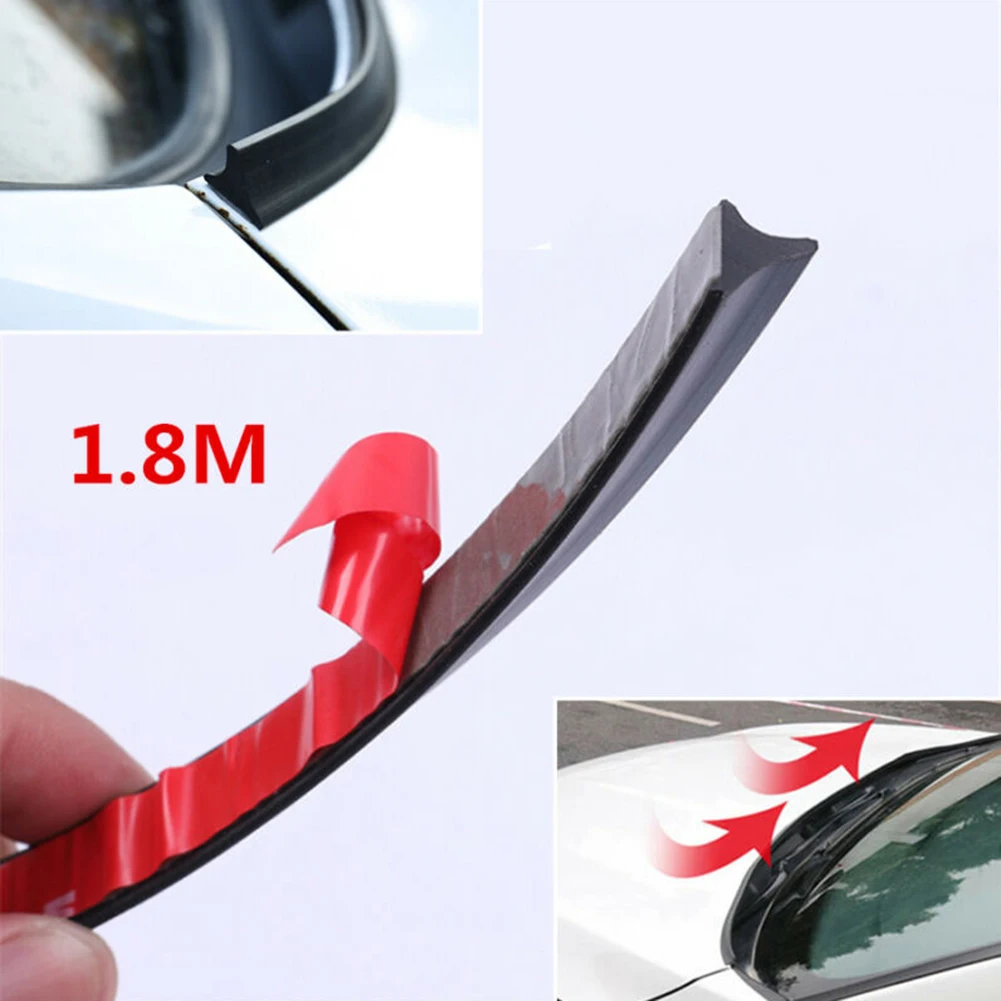 1.8M Seal Strip Windshield Auto Black Hood Moulding Rubber Trim Universal Wind Deflector Practical Accessories