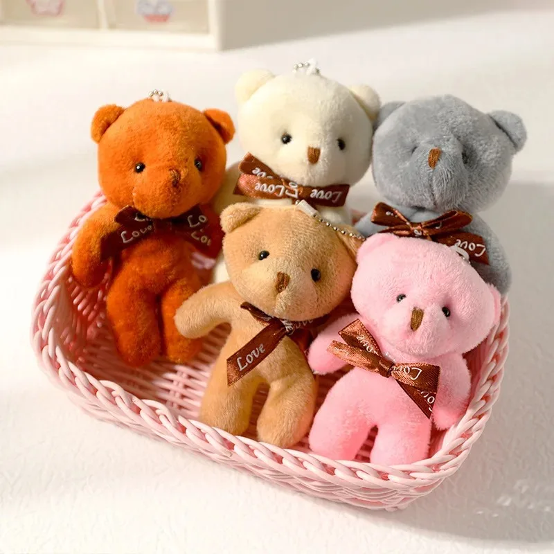 

6/12pcs/lot Bear Stuffed Plush Toy Mini Bear Doll Keychain Soft Stuffed Toy Key Chain Bag Pendant Wedding Decoration Birthday Gi