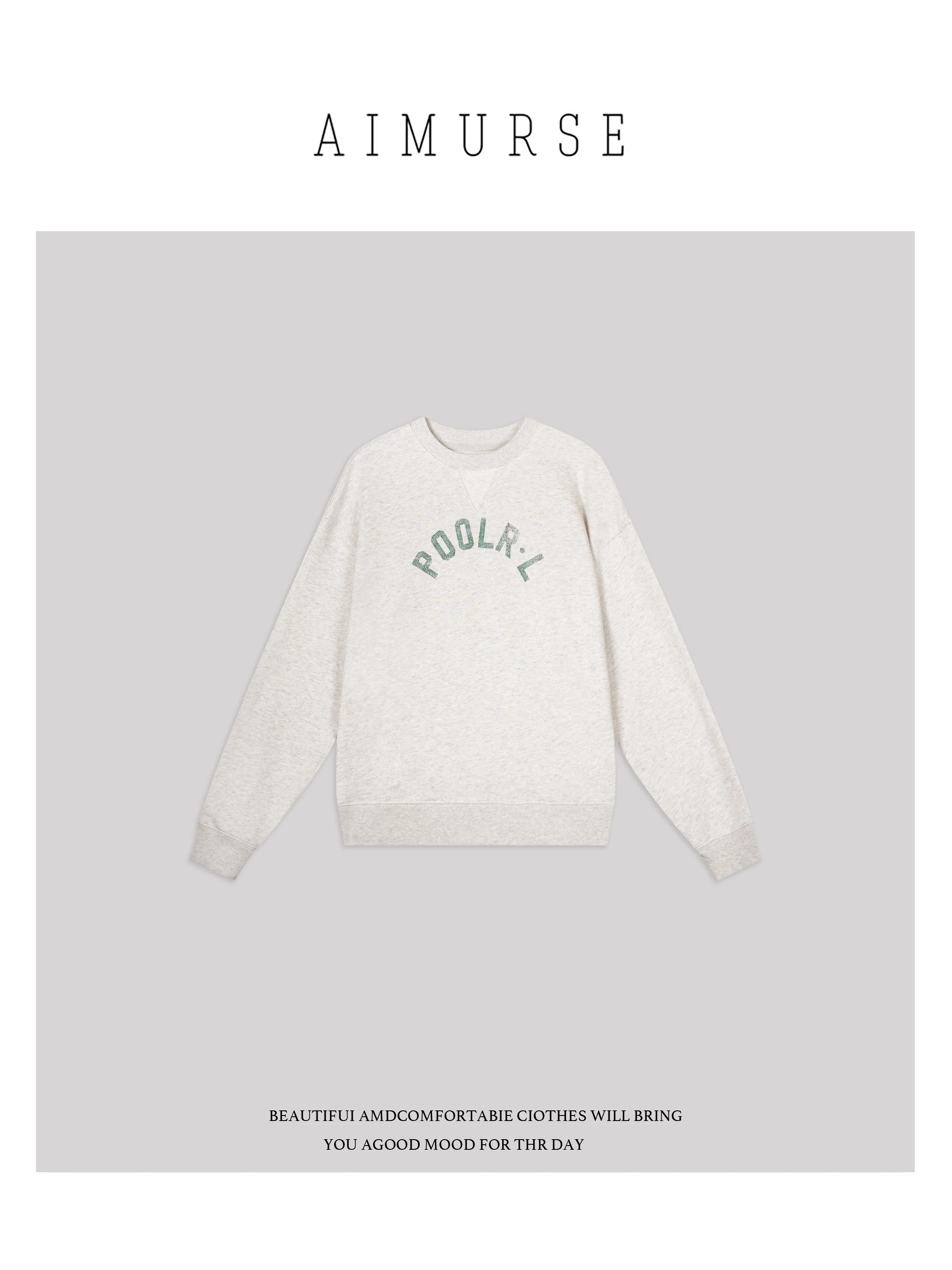 AIMURSE Casual Cotton Sweatshirt Pure Cotton Spring Season Versatile Comfortable Women's Hoodie Letter Print Design