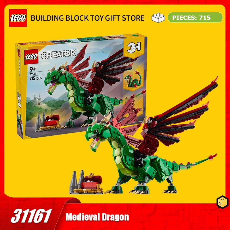 

Lego Block 31161, средневековый летающий дракон, детские и мужские сборочные блоки, детская игрушка в подарок