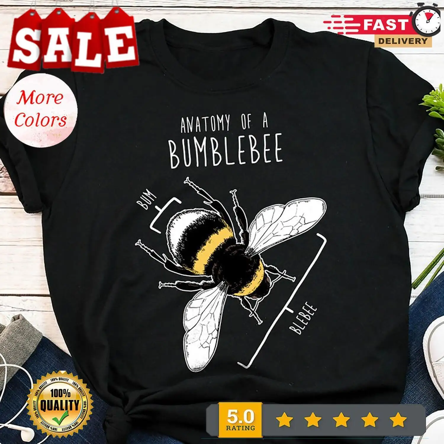 Bumblebee Shirt Women Men Funny Bee Lover Gift Cute Entomology T-shirt