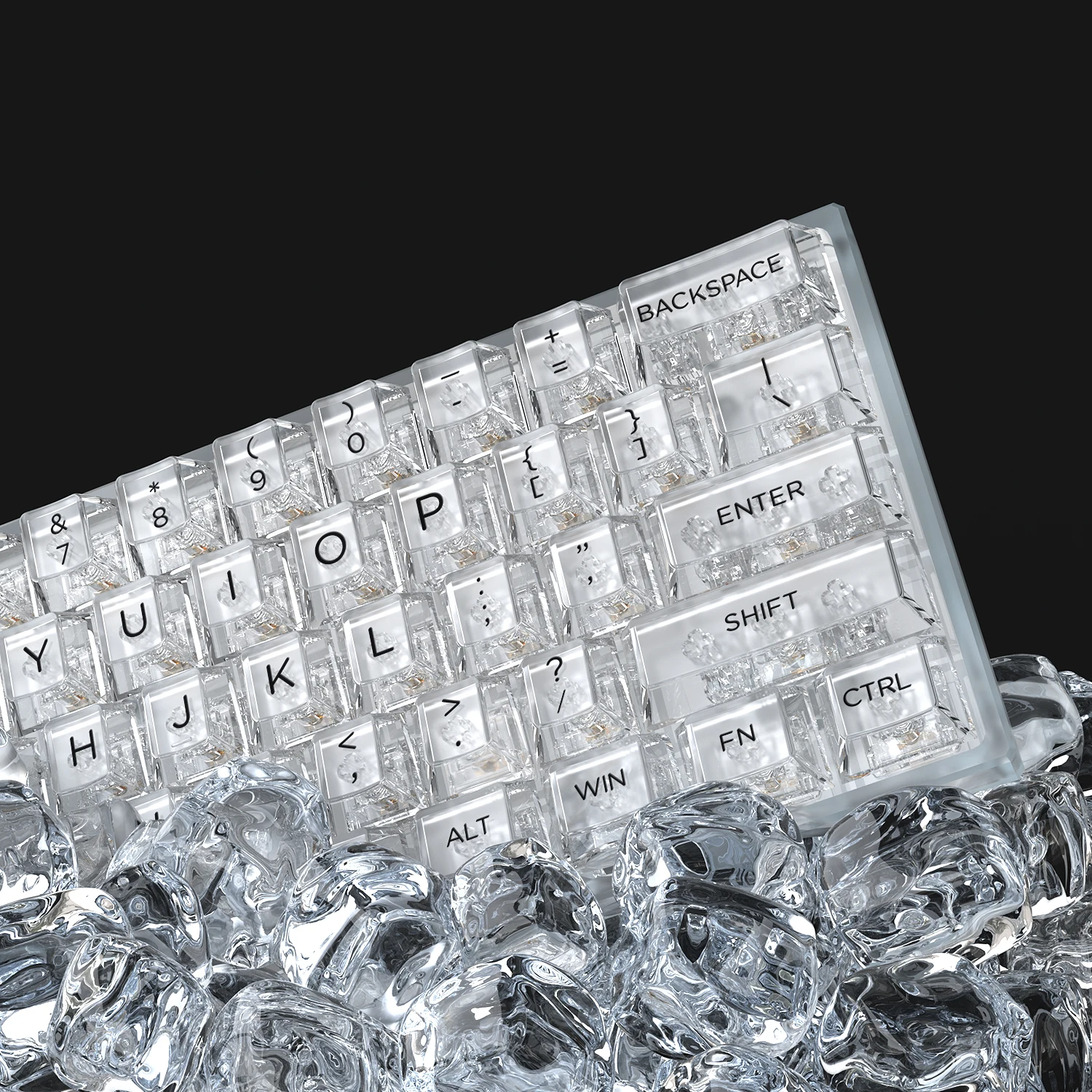 

Crystal original personalized transparent keycap 140 keys full light transmission upper and lower light positions can be engrave