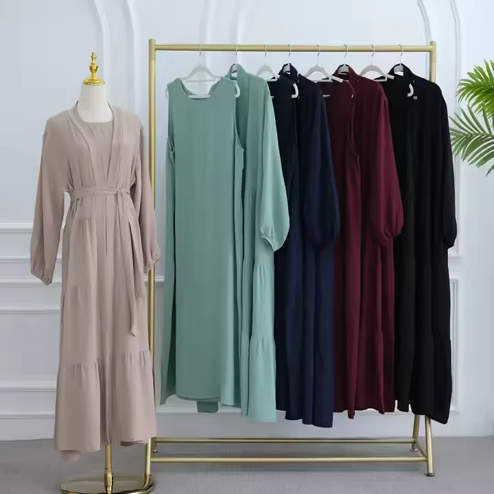 

Рамадан Дубай Абая халат женские мусульманские комплекты исламская одежда кимоно Jalabiya Kebaya платье макси кафтан Femme Musulmane ансамбли