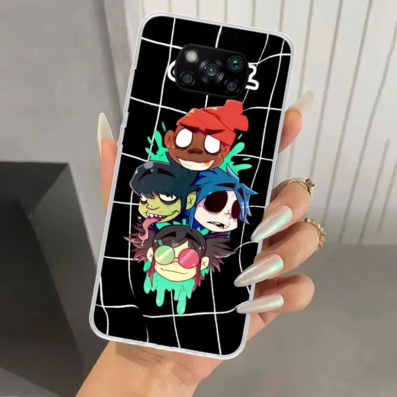 Gorillaz Anime Telefoon Hoesje Voor Xiaomi Poco X 6X5X4X3 Nfc F6 F5 F4 Gt F3 F2 Pro F 1 M 5S M4 M3 5G Zachte Funda Print Shell