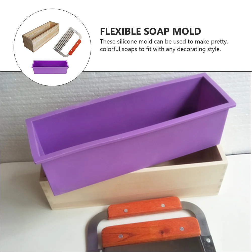 Handmade Soap Mold Silicone Molds Flexible Ice Cube DIY Kit Case Making Rectangular Loaf