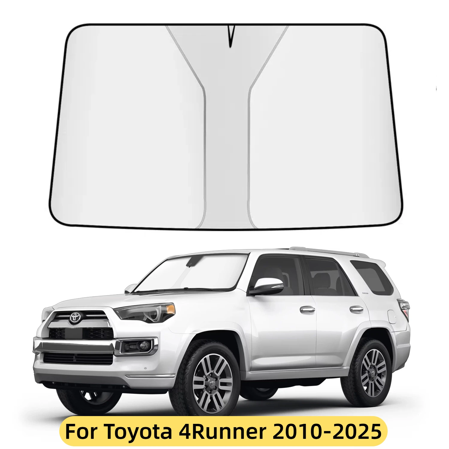 

Custom Fit Windshield Sun Shade for Toyota 4Runner 2010-2023 2024 2025 Sunshade Foldable Sun Visor Protector Blocks UV Rays