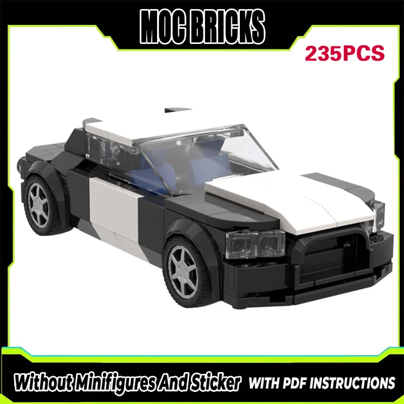 

Модель гоночного автомобиля MOC, конструктор из строительных блоков, черный среднеразмерный седан, модульная технология, подарки, праздничный набор для сборки, детские игрушки