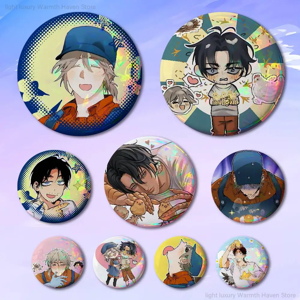

Manhwa Mr As F-Farm 58mm 44mm HD Print Brooch Badges Pretty Derby Round Display Brooches Lapel Pins