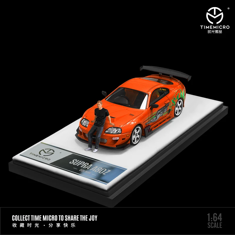 TIME MICRO 1:64  Supra A80Z Fast & Furious Paul painting Orange  Diecast Model Car