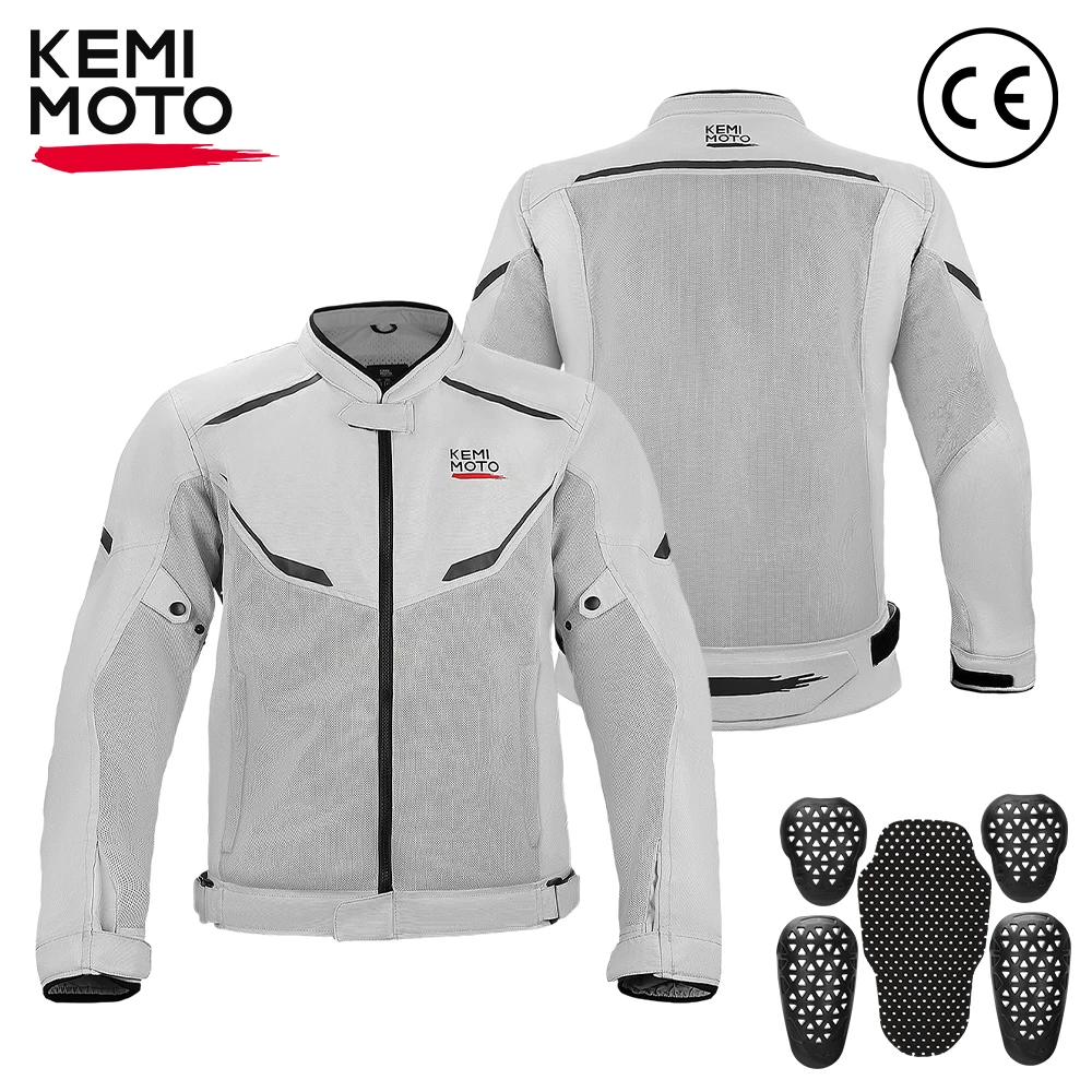 

Мужская летняя мотоциклетная куртка KEMIMOTO с защитными элементами CE, мягкая дышащая сетчатая одежда для езды на велосипеде