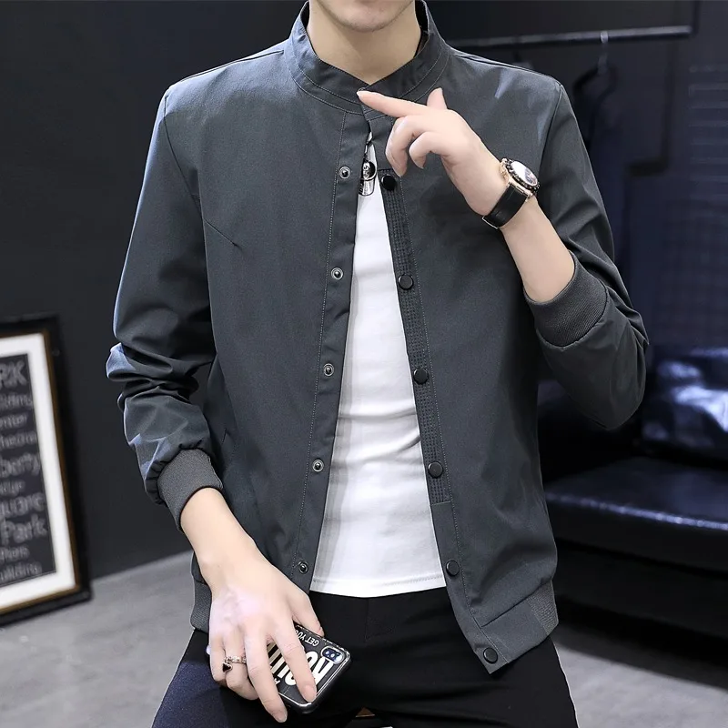 

Мужской осенне-зимний кардиган с воротником-стойкой на молнии и карманом на пуговицах с длинными рукавами, модный повседневный топ