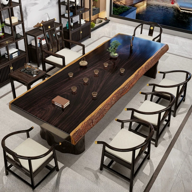 

Minimalist Black Dining Table Designer Decorations Solid Wood Dining Table Kitchen Restauran Modern Tavoli Da Pranzo Furniture