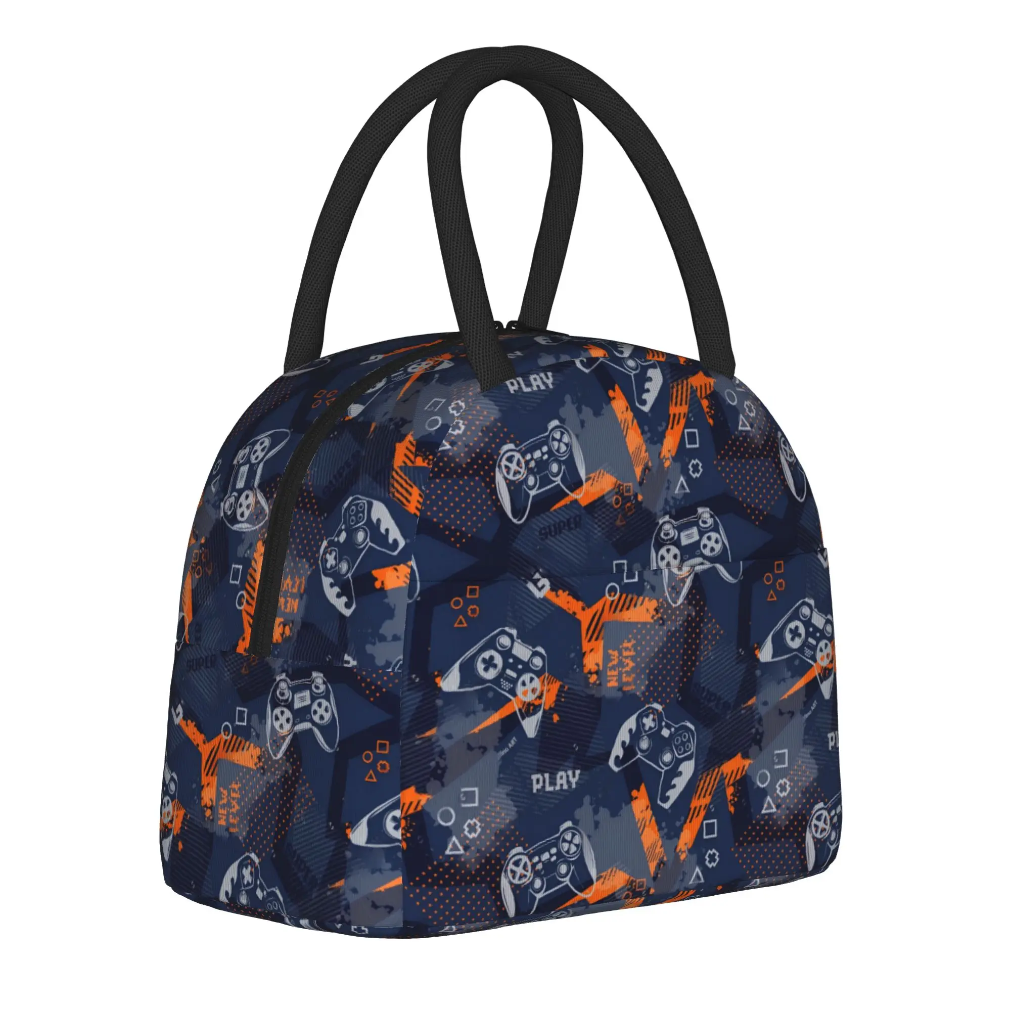 Video Game Gaming Controller Insulated Lunch Bag Thermal Bag Reusable,Lunch Container  Portable Tote Lunch Box Food Handbags