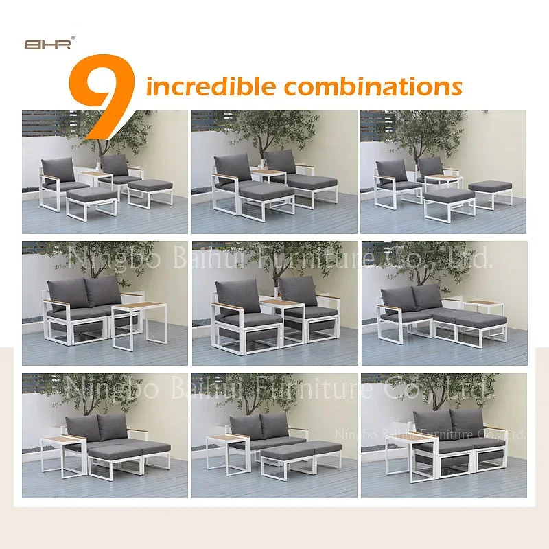 Small sofa set Outdoor section sofa Lazy chair recliner adjustable With footstool Variable multiple combinations