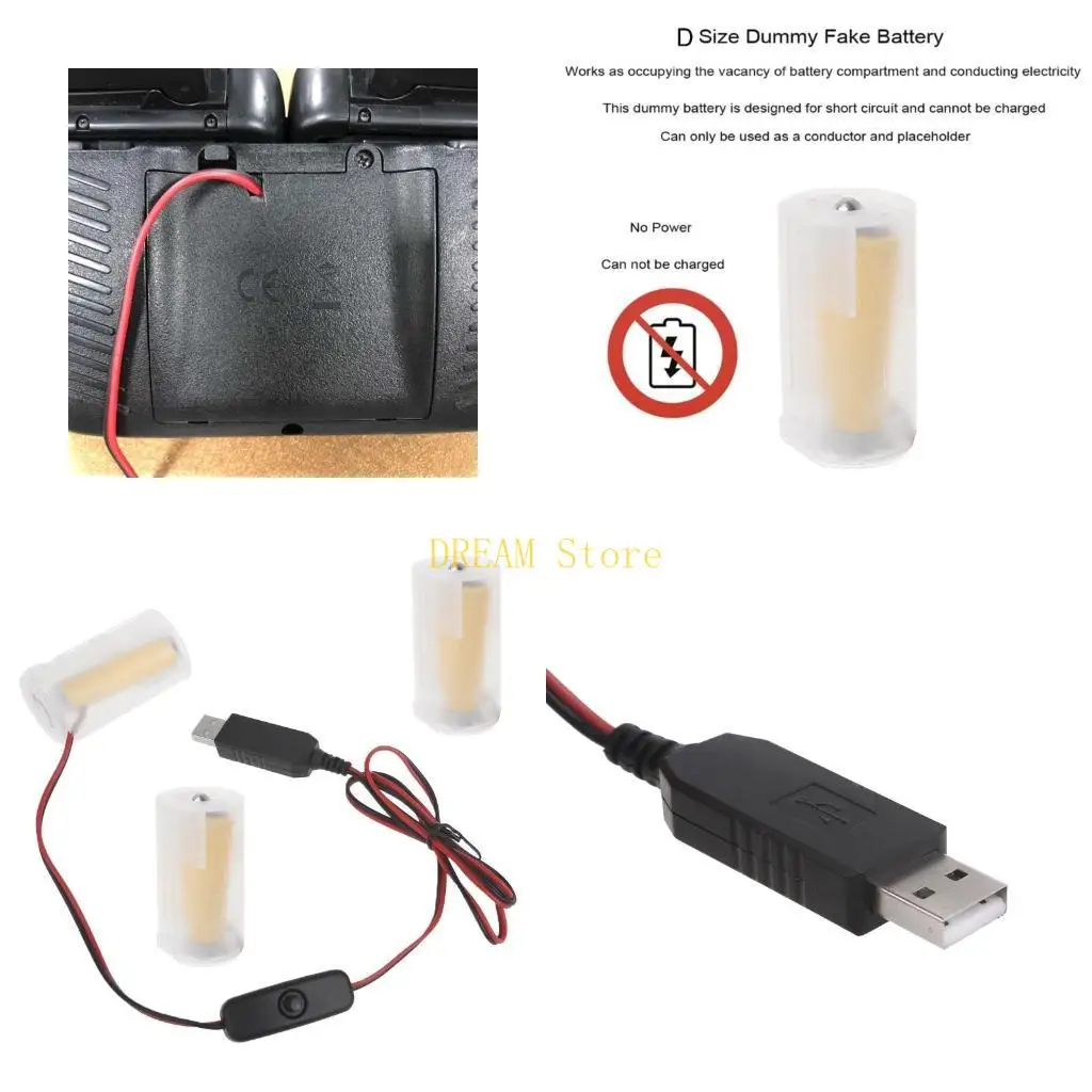 

USB 5V2A шнур адаптера-пустышки для аккумулятора, замена кабеля, замена 3x батарей LR20 D, лучшая распродажа