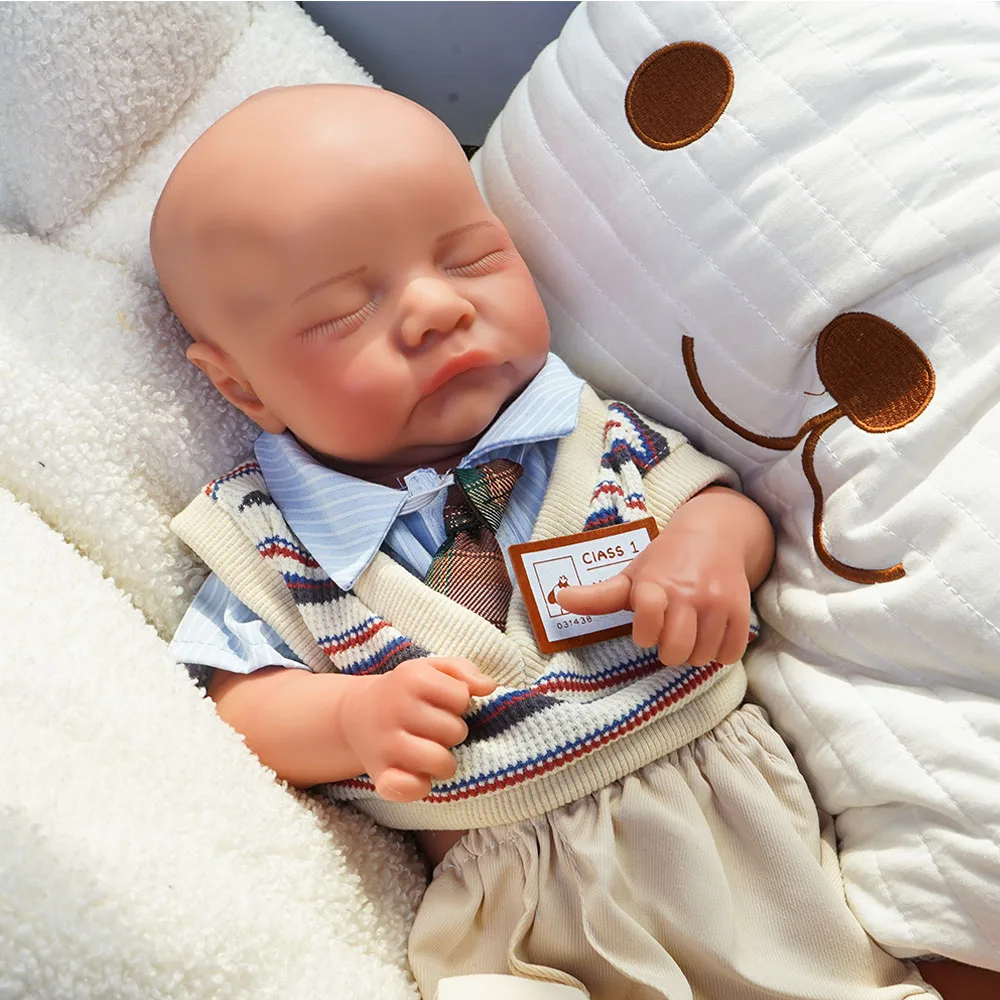 Kunstmatige zachte full body platina siliconen geschilderd herboren pop meisje handgemaakte 18,31 inch effen pasgeboren nep jongen voor kind cadeau