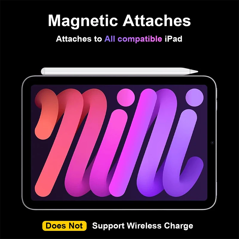 Active Stylus Pen for iPad 2018-2025, Palm Rejection, Fast Charging,Long battery life , Side Magnetic Attachment.