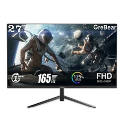 Grebear Gaming Monitor 27 Inch 165Hz 1ms PC Gaming Computer Monitor -FHD 1080P/AMD FreeSync/1 X HDTV 2.0/1 X Display Port 1.4/Bl