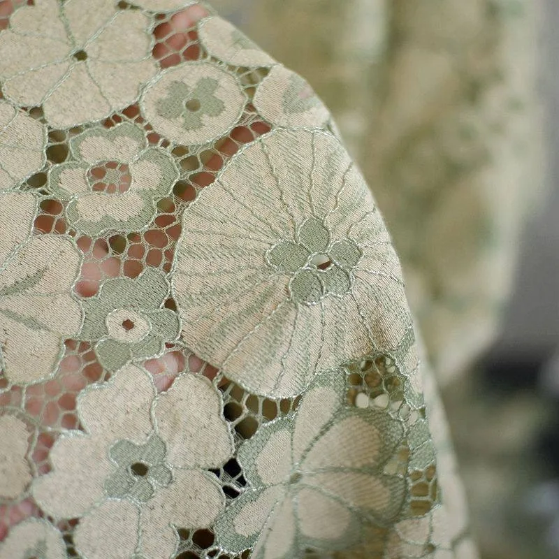 New Exquisite Two Tone Embroidered Lace Fabric Handmade High End Wedding Dress ，Clothing Sewing Fabric Decorative Accessories