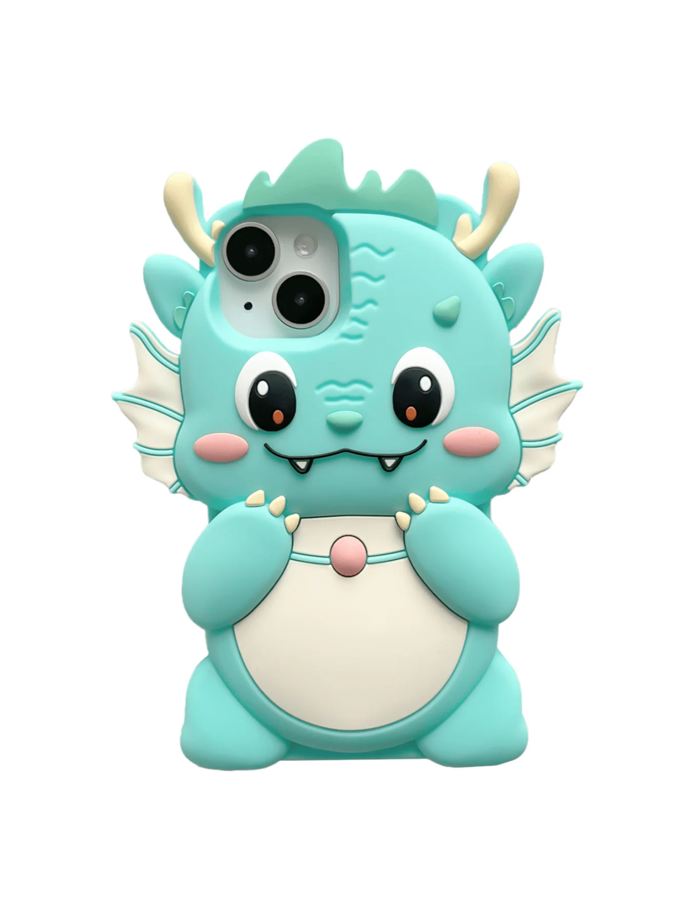 1pc Soft Silicone Dragon Baby Shaped Phone Case In Light Blue Color, Compatible With   Series Kawaii