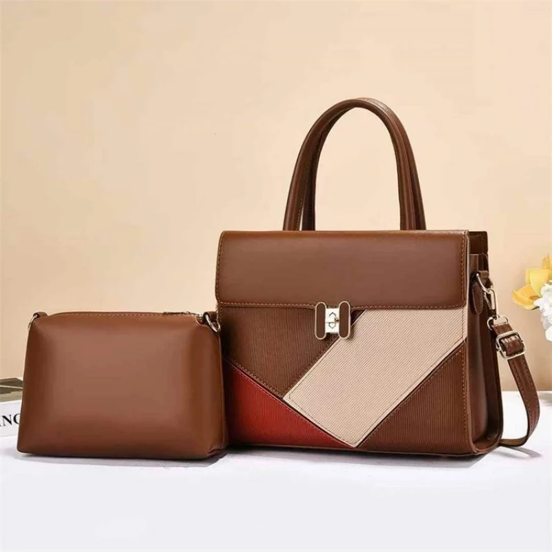 

High-End Classic Tote Bag Unique With Solid Color And Letter Logo For Business Women Practical
