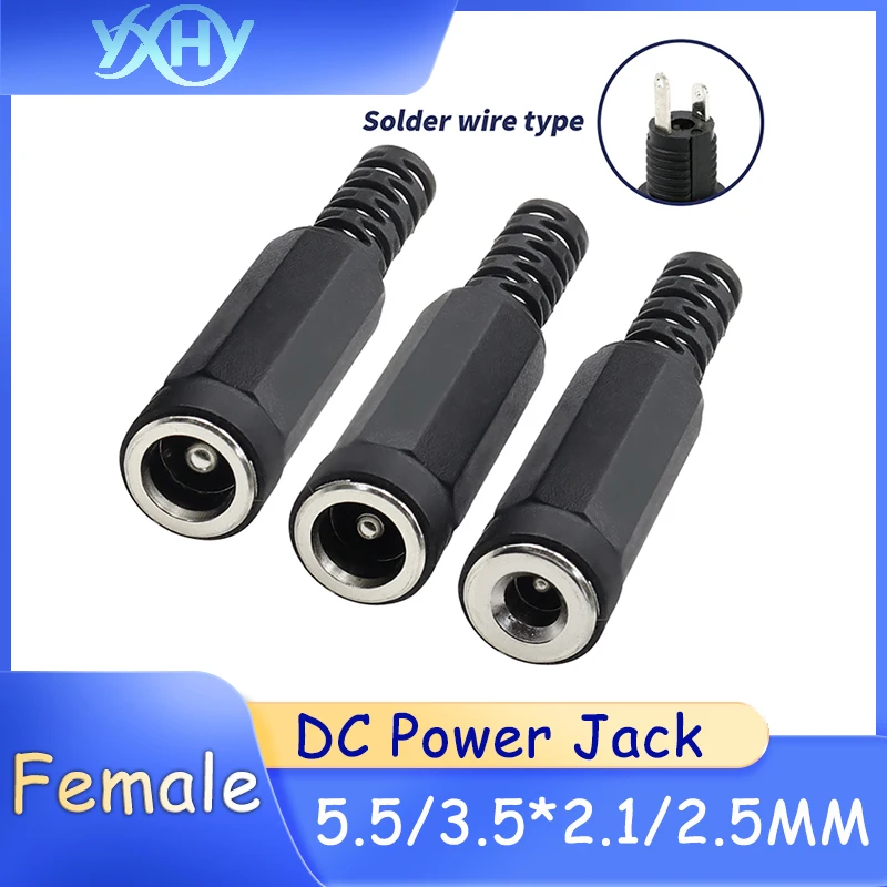 

10pcs DC socket 5.5/3.5*2.1/2.5MM soldering wire type female socket monitoring adapter for DC welding wire charging port