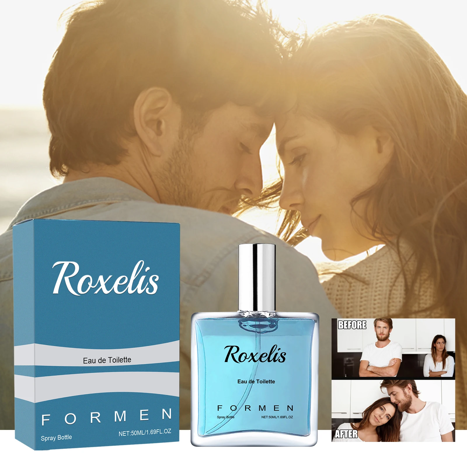 Roxelis Men's Pheromone Light Perfume Spray Lasting Fragrance Fresh Natural and Elegant Release Charm Dating Perfume 1.69 OZ