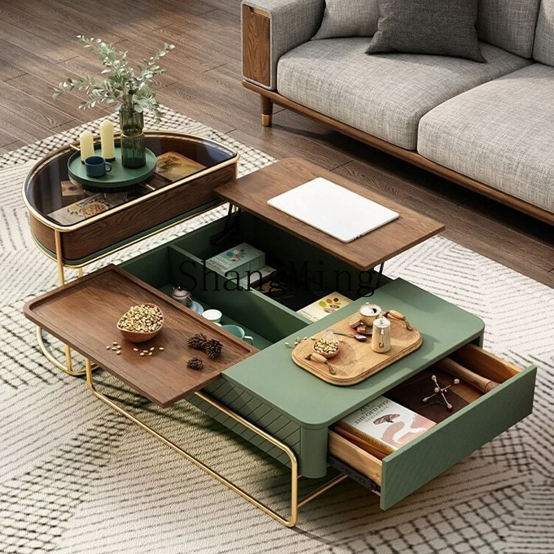 

ZYY modern simple living room multi-functional small tea table light luxury lifting coffee table TV cabinet combination