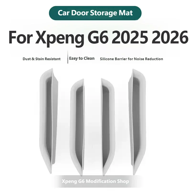For Xpeng G6 2025 2026 Car Door Storage Box Armrest Silicone Storage Box Door Handle Storage Box Cover Modification