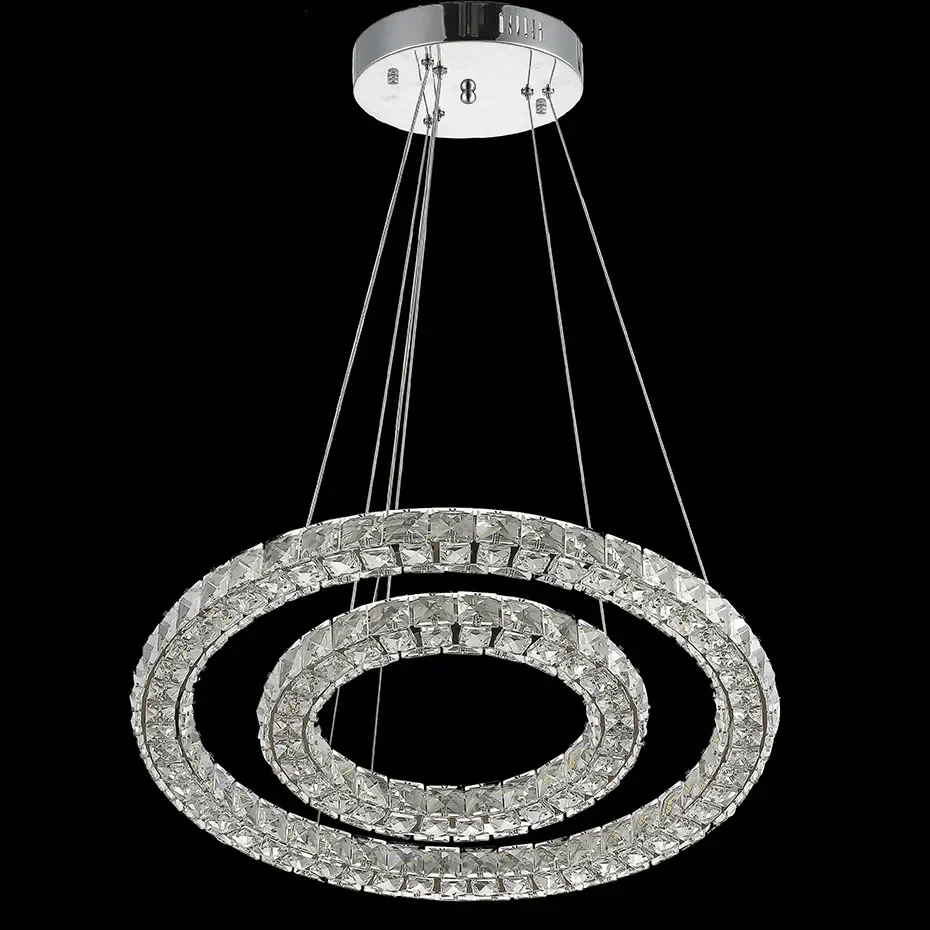 Crystal Dimmable Pendant Light Ring Pendant Lights Circle Rings Indoor Lamp Modern Crystal Pendant Light Circle Lamps Lighting
