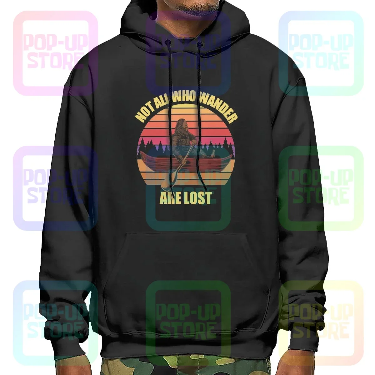 

Bigfoot Sasquatch Not All Who Wander Are Lost Canoe Kayak Hoodie Sweatshirts Hoodies Soft Hot Selling