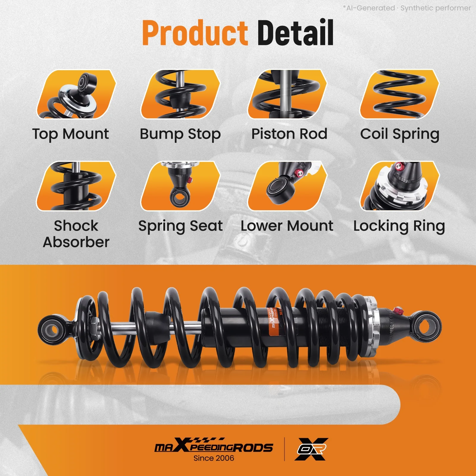 Rear Shocks Strut Absorber Kit for Arctic Cat 650 09-12 700 08-20 0404-274