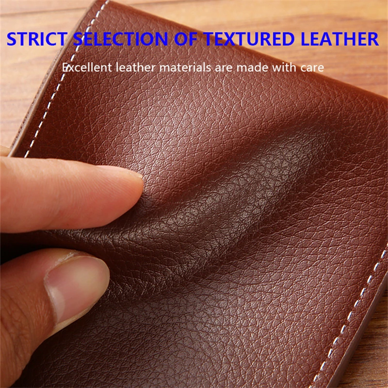 New Retro Men PU Leather Wallets Business Male Small Money Clip High Quality Card Holder Thin Purses Short Coin Bag for Man