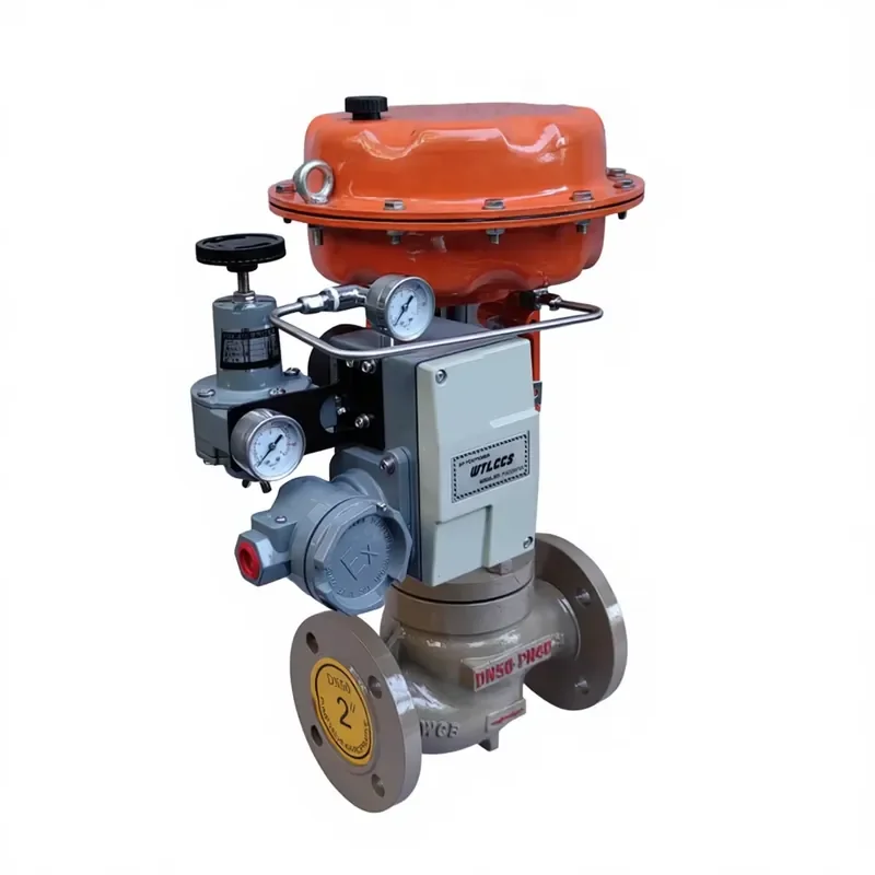 DN50-DN300 ZJHP Series Guide Single Seated Pneumatic Diaphragm Actuator Pneumatic Control Globe Valves