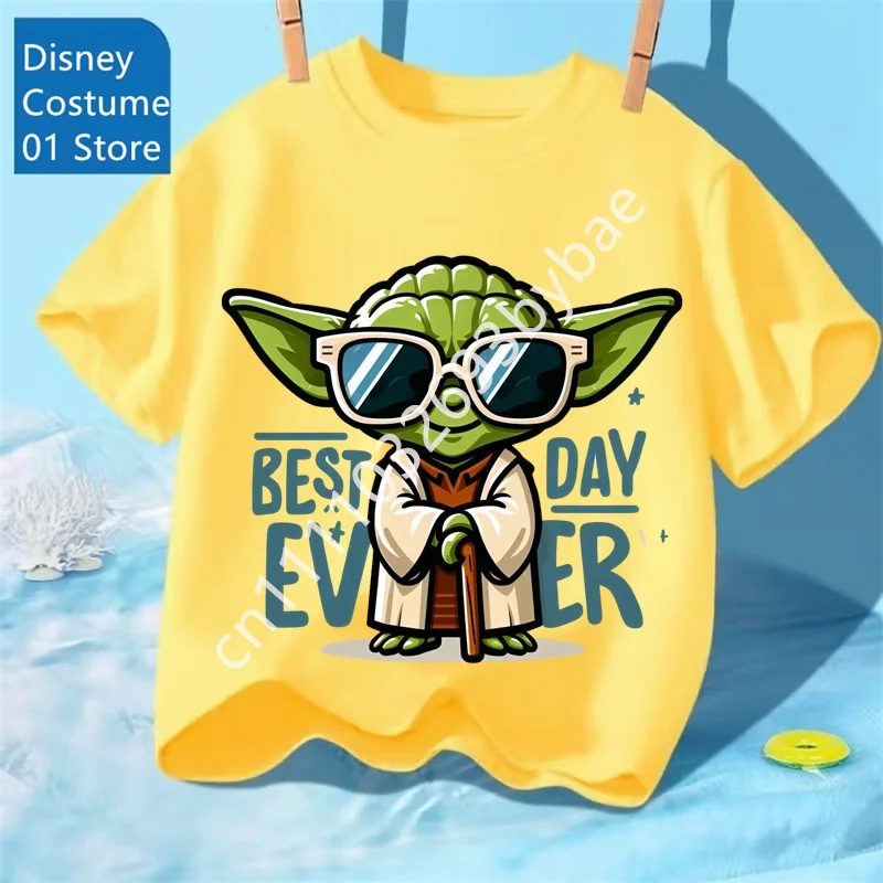 3-14 Years Old Boys and Girls Kids Yoda Graphic T Shirt Cotton Casual Soft Breathable Star Wars Clothing Summer Top Toddler Tee view 4