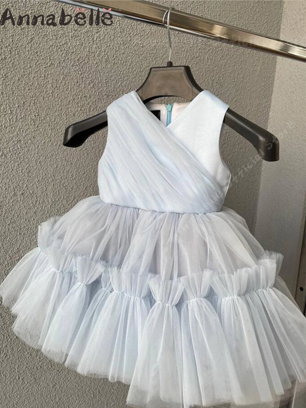 

Annabelle Dress For Girls Knee Length Fluffy Skirt Girl Sleeveless Sling Flower Girl Dresses Wedding