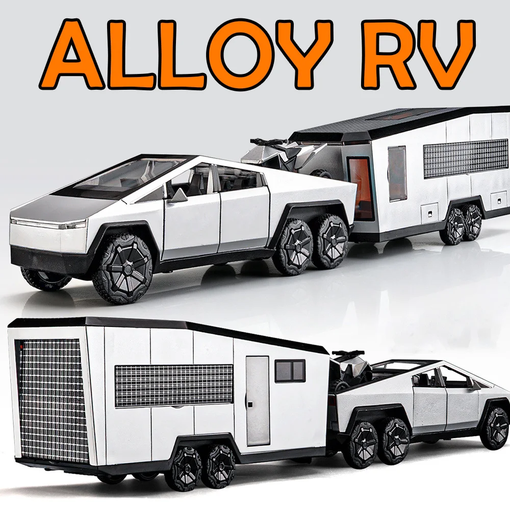 1-32スケールrvダイキャスト合金モデルおもちゃの車、シミュレートされたインテリアデザイン、ドアは開閉可能、サウンドとライト付き、プルバック式、精巧な装飾品