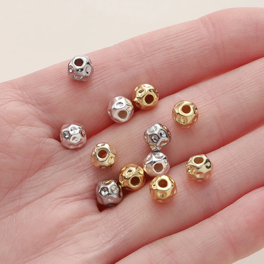 5Pcs/Pack 5*6mm 14/18K Gold Plated Irregular Shape Spacer Beads For Handmade DIY Jewelry Making Bracelet Necklace Accessories image 6