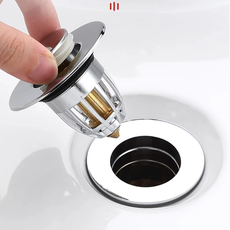 Universal Bathroom Sink Plug Stopper Wash Basin Core Bounce Up Drain Filter Shower Sink Filter Plug Kitchen Bathtub Stopper