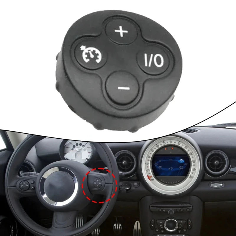 For BMW MINI Cooper R55 R56 R57 R58 R59 R60 R61 Steering Wheel Volume Adjust Switch Cruise Control Button Cover Trim