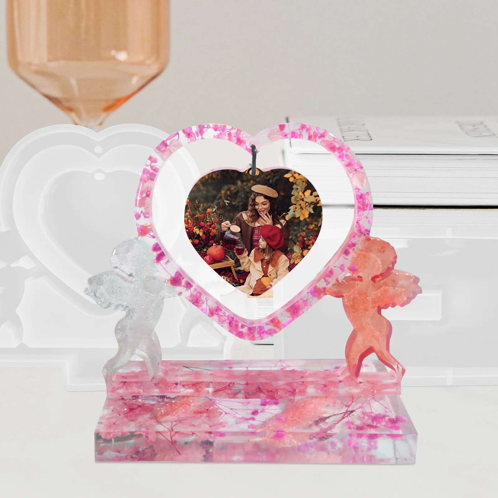 

Love Heart Photo Frame Mold Silicone DIY Crafts Resin Picture Molds Flexible Easy Demold Home Decor Jewelry Accessories Making
