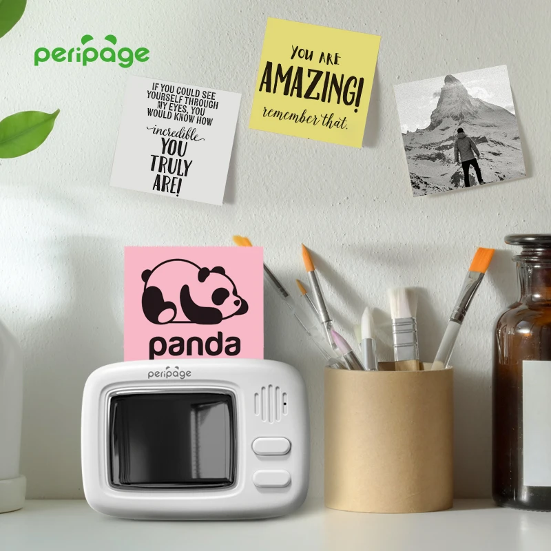 PeriPage A2 203DPI Mini Portable Thermal Photo Pocket Label Sticker Printer Paper Roll 57mm Bluetooth Inkless Printing