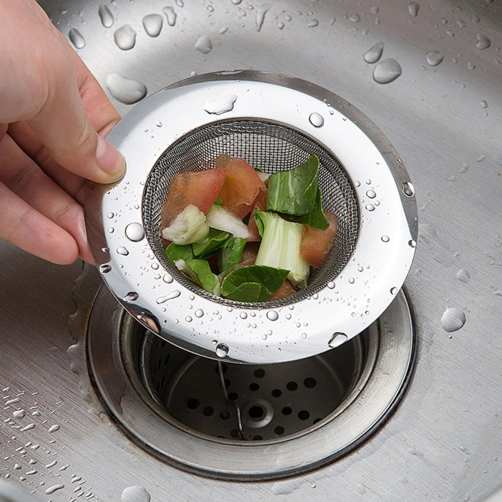

10-częściowy фильтр для слива кухонной раковины из нержавеющей стали, сито для кухонной мойки с большим широким ободом, пищевой уловитель для кухонных раковин