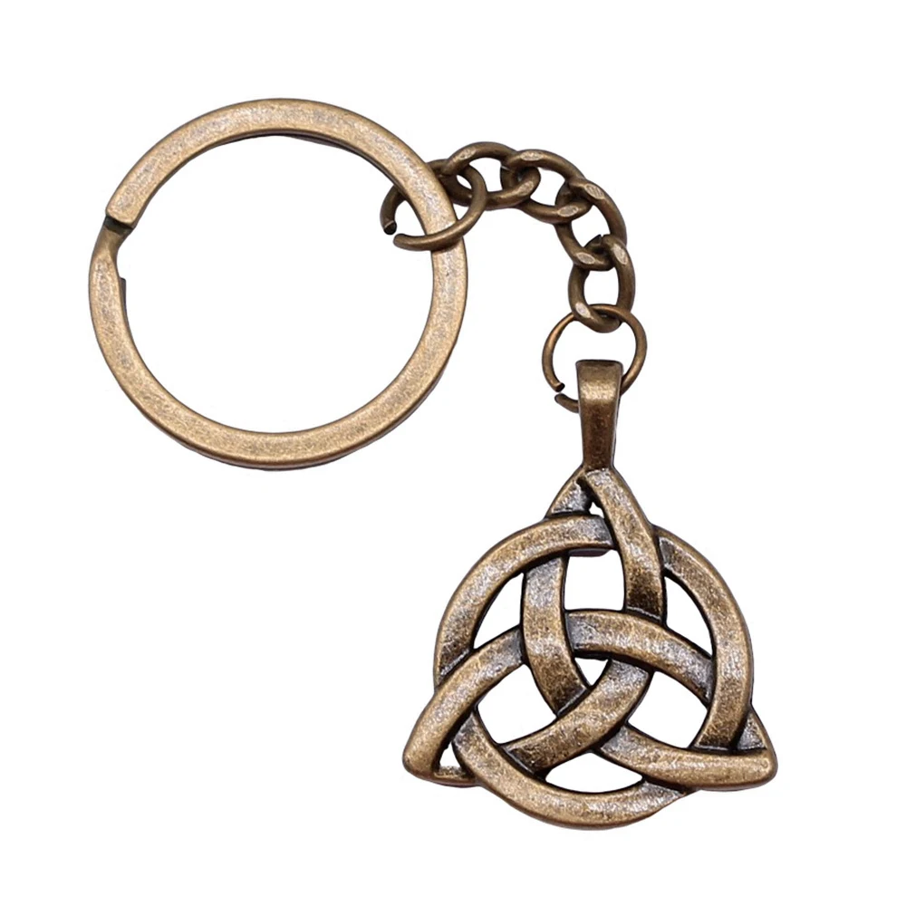 1pcs Triquetra Symbol Keychain on the phone Accesories jewelry making supplies gift Ring Size 28mm