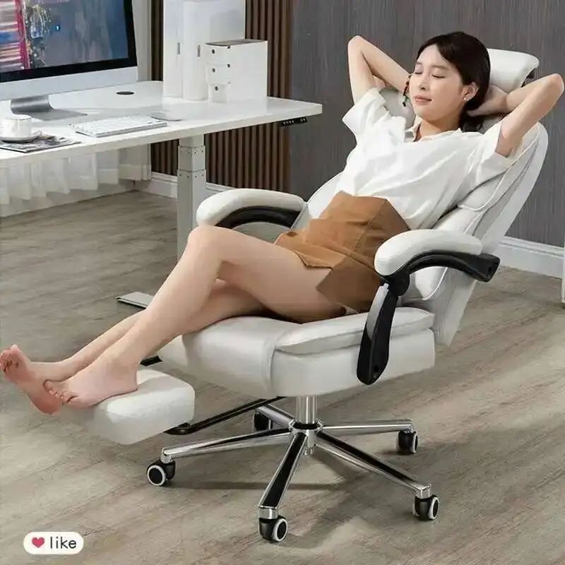 

Living Leather Swivel Luxury Nordic Chair Computer Room Comfortable Lounge Chair Ergonomic Office Armchair High-End Furniture