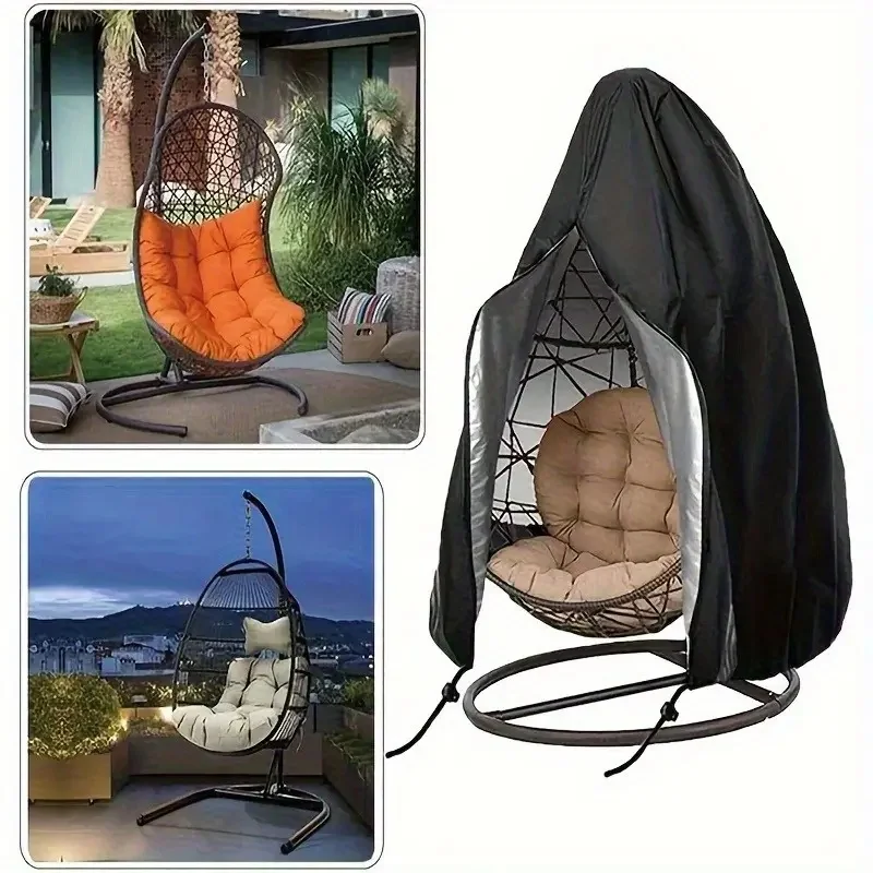 غطاء أرجوحة معلق للفناء الخارجي مع سحاب، غطاء كرسي على شكل بيضة للفناء والساحة وغطاء كرسي بيضة فردي خارجي #2