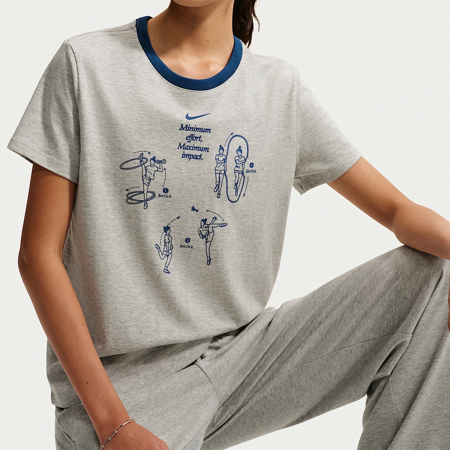 Nike genuine women's classic fashionable round neck letter printed short sleeved T-shirt IW1195-050