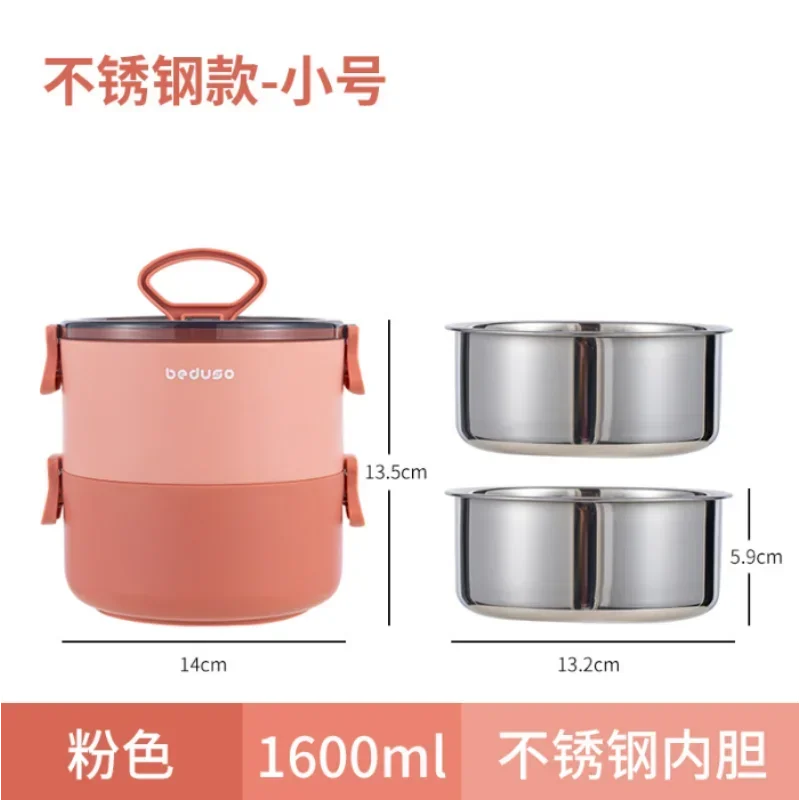 Lancheiras para adultos Recipientes de preparação de refeições em aço inoxidável empilháveis isolados